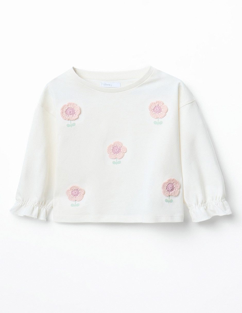 Camiseta cuello redondo para bebé niña Camiseta cuello redondo para bebé niña