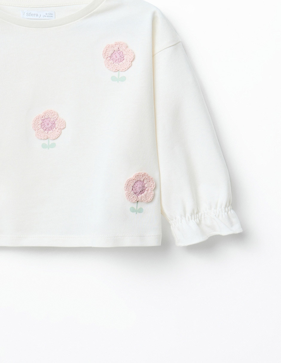 Camiseta cuello redondo para bebé niña 2