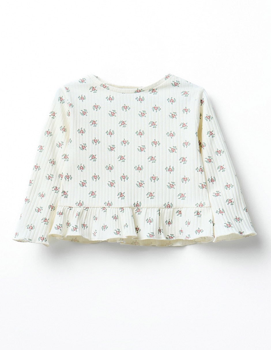 Camiseta cuello redondo para bebé niña Camiseta cuello redondo para bebé niña